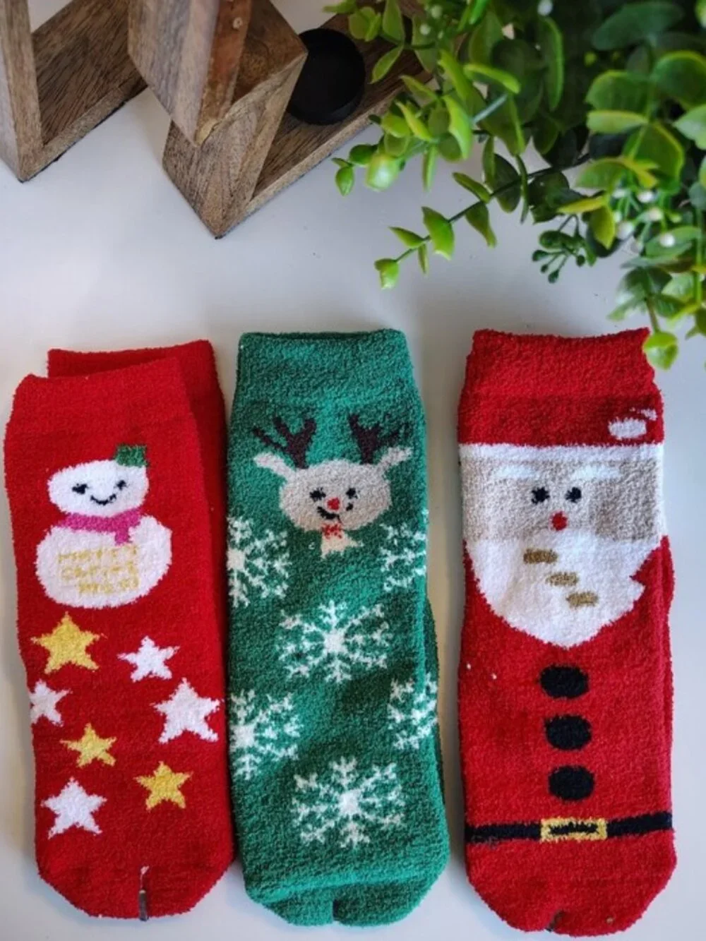Have Fun Chicago Christmas Socks 3 Pack Santa Snowman Reindeer Gift Set NIB